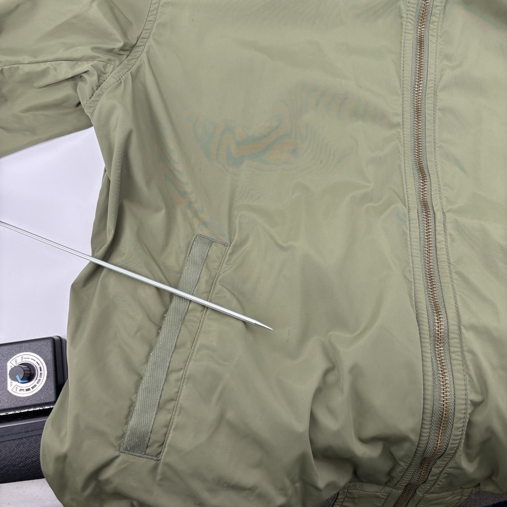 Gap Lightweight Bomber Jacket Army Green Y2K Aviator Nylon Flight Zips Mens L - Picture 9 of 15